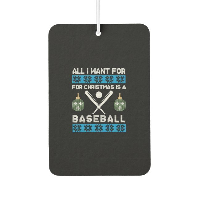 Désodorisant Pour Voiture Baseball de Noël (Devant)
