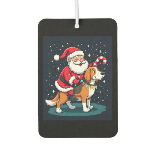Désodorisant Pour Voiture Beagle Xmas Éclairage Père Noël équitation Beagle