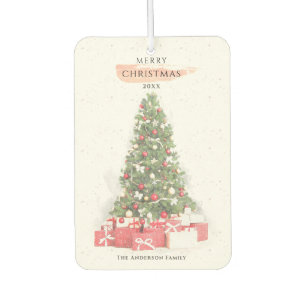 Désodorisant Pour Voiture Beau Noël Arbre Aquarelle Vacances Art