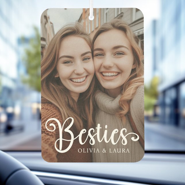 Désodorisant Pour Voiture Besoins meilleurs amis personnalisation noms photo (Besties best friends custom names photo air freshener)