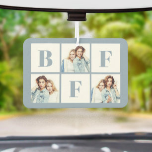 Désodorisant Pour Voiture BFF 3 Collage Photo Meilleures Amies Bleu Poussiér