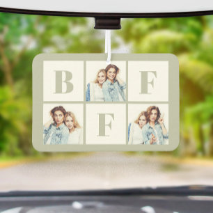 Désodorisant Pour Voiture BFF 3 Collage Photo Meilleures Amies Vert Sauge