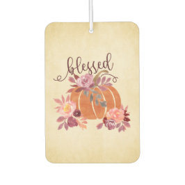 Désodorisant Pour Voiture Bienheureux - Citrouille d'automne avec fleurs ros