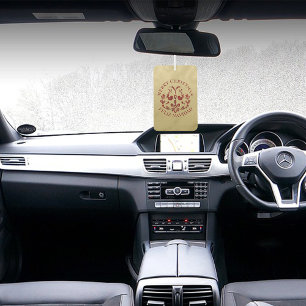 Désodorisant Pour Voiture Bilingue Noël Espagnol Or Bourgogne Oiseaux