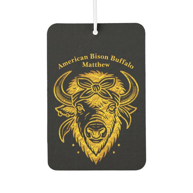Désodorisant Pour Voiture Bison avec Bandana en style graphique (Devant)