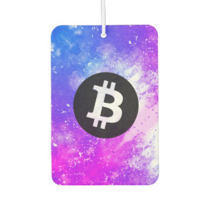 Désodorisant Pour Voiture Bitcoin Aquarelle (Style 2 - Miami)