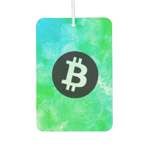 Désodorisant Pour Voiture Bitcoin Aquarelle (Style $ - Green Day)