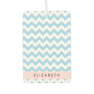 Désodorisant Pour Voiture Bleu Zigzag, Bleu Chevron, Vague Motif, Votre Nom