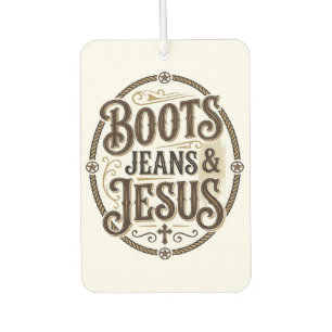 Désodorisant Pour Voiture Boots Jeans & Jésus Foi Occidentale Vintage