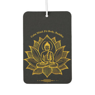 Désodorisant Pour Voiture Bouddha d'or au milieu des fleurs de lotus en fleu