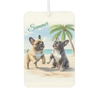Désodorisant Pour Voiture Bouledogues français plage Bouledogue français
