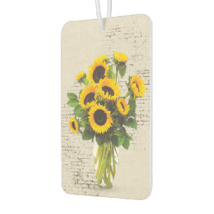 Désodorisant Pour Voiture Bouquet de tournesols sur brique
