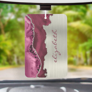 Désodorisant Pour Voiture Bourgogne Moderne Argent Métallisé Agate