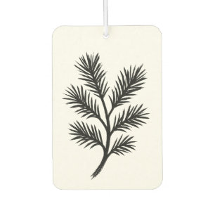 Désodorisant Pour Voiture Branche de pin – Illustration à l'encre d'hiver su