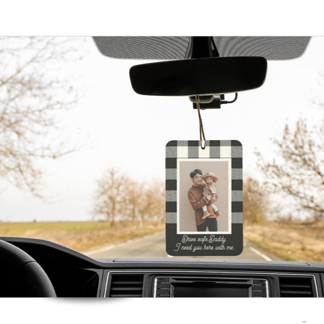 Désodorisant Pour Voiture Cadeau Personnalisé Moderne Pour Papa Photo Textil (modern personalized photo air freshener)