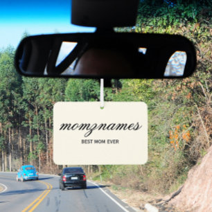 Désodorisant Pour Voiture Calligraphie de nom personnalisée Meilleure Maman