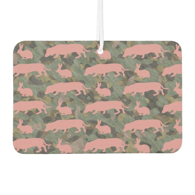 Désodorisant Pour Voiture Camo Dachshund & Rabbit (Devant)