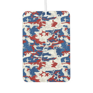Désodorisant Pour Voiture Camo rouge, blanc et bleu avec paillettes pour le