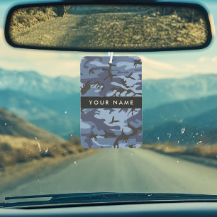 Désodorisant Pour Voiture Camouflage bleu marine Votre nom Personnalisez