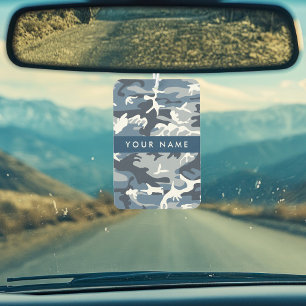 Désodorisant Pour Voiture Camouflage bleu neige d'hiver Votre nom Personnali