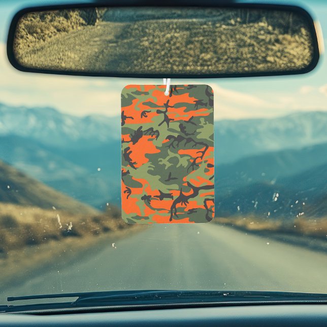 Désodorisant Pour Voiture Camouflage orange et vert, Militaire, Armée (Créateur téléchargé)