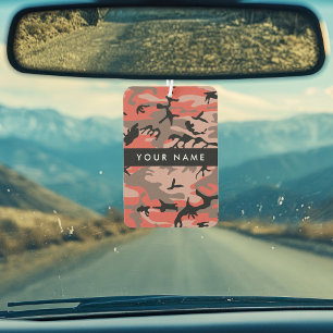 Désodorisant Pour Voiture Camouflage rouge et Brown Votre nom Personnalisez