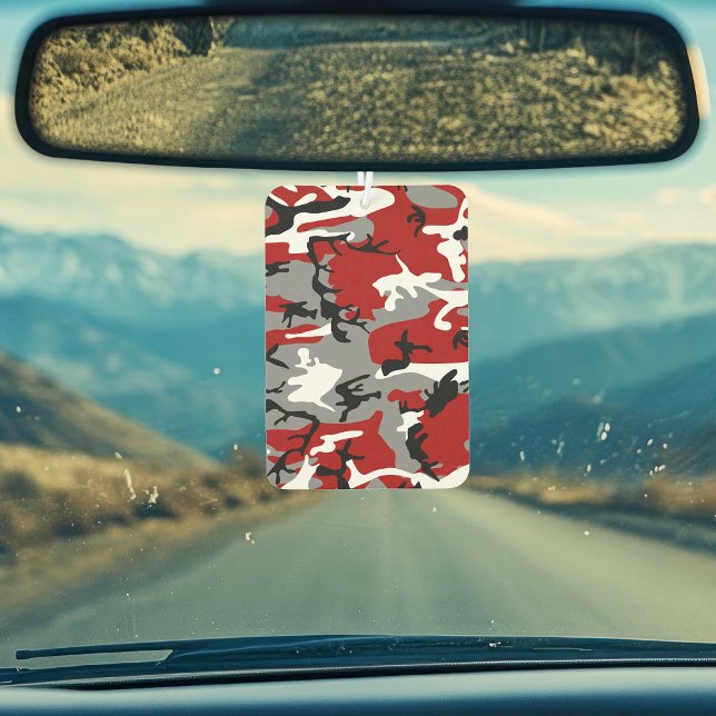Désodorisant Pour Voiture Camouflage rouge et gris, Militaire, Armée (Créateur téléchargé)