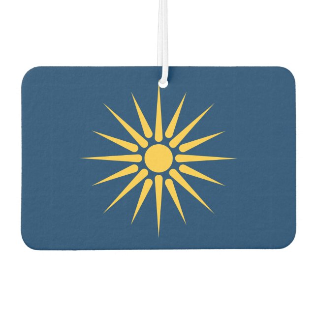 Désodorisant Pour Voiture Car Air Fresheners with Flag of Macedonia, Greece (Devant)