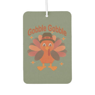 Désodorisant Pour Voiture Caricature de Turquie Thanksgiving - "Gobble Gobbl