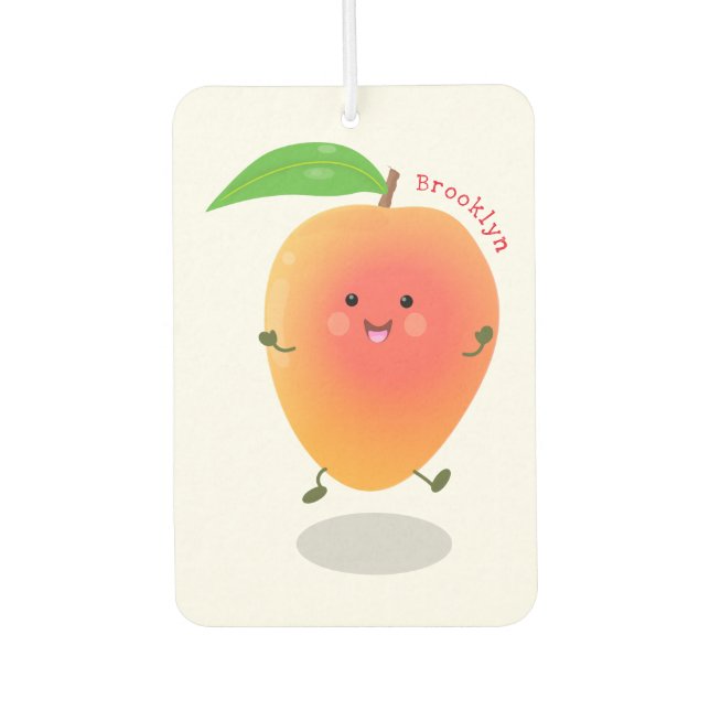 Désodorisant Pour Voiture Caricature mignonne de mangue joyeuse (Devant)