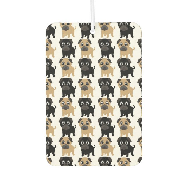 Désodorisant Pour Voiture Carlins noirs et animaux (Devant)
