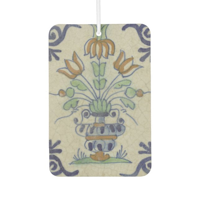Désodorisant Pour Voiture Carrelage Delft Antique Pot de Fleur Céramique (Devant)