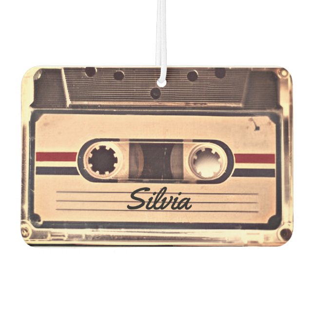 Désodorisant Pour Voiture Cassette audio rétro Nom personnalisé (Devant)