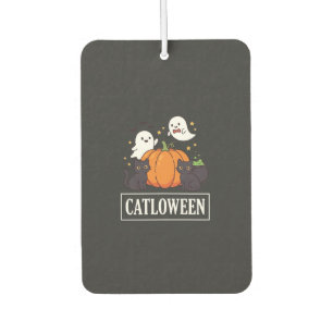 Désodorisant Pour Voiture Catloween Drôle Chat Halloween Fantôme Citrouille
