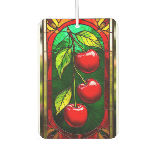 Désodorisant Pour Voiture Cerises rouges vives et feuilles vertes