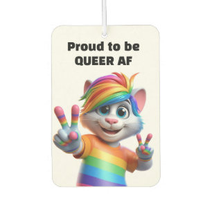 Désodorisant Pour Voiture Chat arc-en-ciel queer