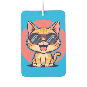 Désodorisant Pour Voiture Chat cool avec lunettes de soleil - Mignonne Funny