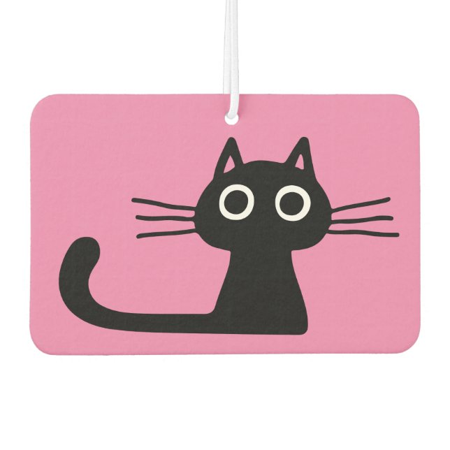 Désodorisant Pour Voiture Chat Kitty Noir cool Purrfect Rose (Devant)