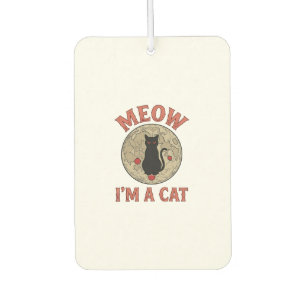 Désodorisant Pour Voiture Chat Noir Drôle Lune Vintage Design Halloween_1