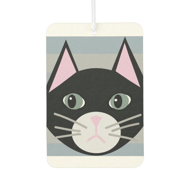 Désodorisant Pour Voiture Chat noir, rayures (Devant)