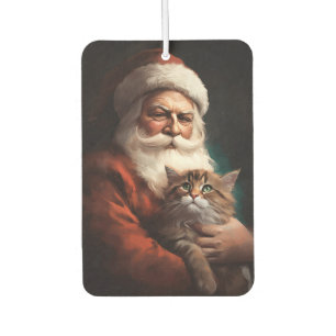 Désodorisant Pour Voiture Chat Persan avec le Père Noël Festif de Noël