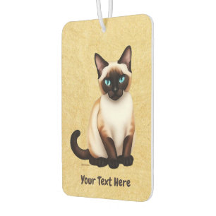 Désodorisant Pour Voiture Chat Siamois Sur Vieux Papier