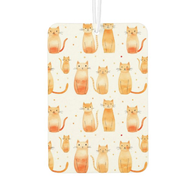 Désodorisant Pour Voiture Chats blancs orange noirs (Dos)