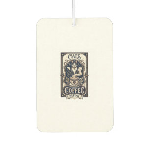 Désodorisant Pour Voiture Chats Café Répéter Chat Café Vintage Vector Art S