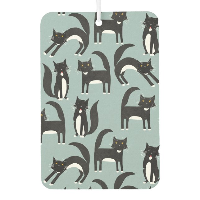 Désodorisant Pour Voiture Chats Tuxedo noirs et blancs (Black and white tuxedo cat pattern air freshener)