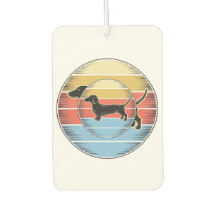 Désodorisant Pour Voiture Chemise de chien de coucher de soleil rétro de tec