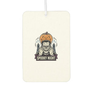 Désodorisant Pour Voiture Chemise Halloween Monstre avec Gravure de Lune de