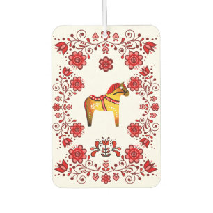 Désodorisant Pour Voiture Cheval de Dala fleur design floral / blanc RG