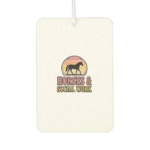 Désodorisant Pour Voiture Cheval & Travail Social Retro Soleil Couchant Conc