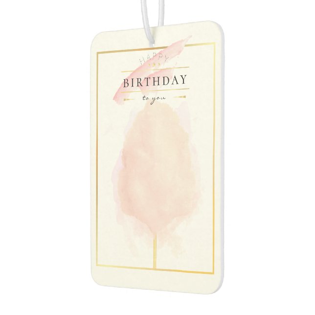 Désodorisant Pour Voiture Chic Aquarelle Cotton Candy Anniversaire (Gauche)